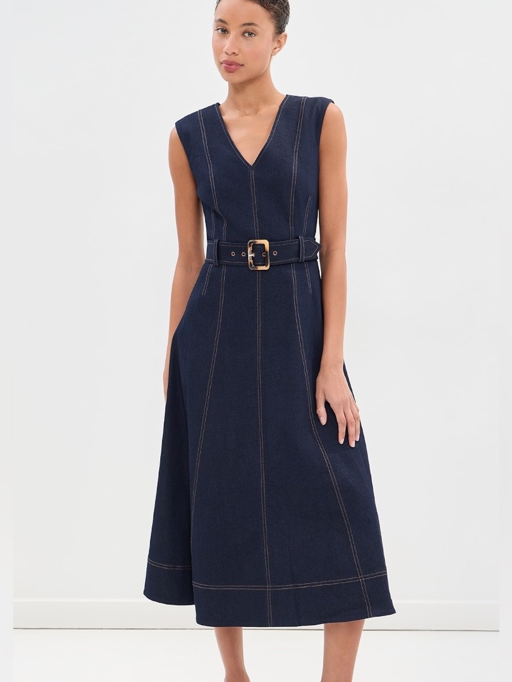 NWOT Veronica Beard Cosette Dress in Midnight Wash, Size US 0/2/4/8/10/12